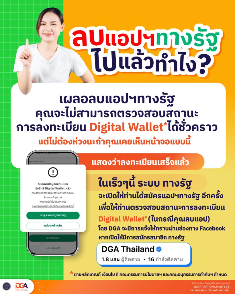 ลบแอปฯทางรัฐ หลังลงทะเบียนรับเงินดิจิทัล