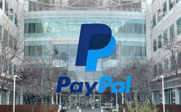 สำนักงานใหญ่ของ PayPal ในเมืองซานโฮเซ รัฐแคลิฟอร์เนีย ภาพโดย JUSTIN SULLIVAN / AFP