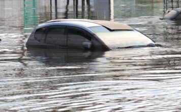 Flooded car