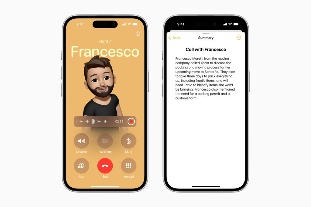 Apple-Intelligence-Phone-app-summarize-audio