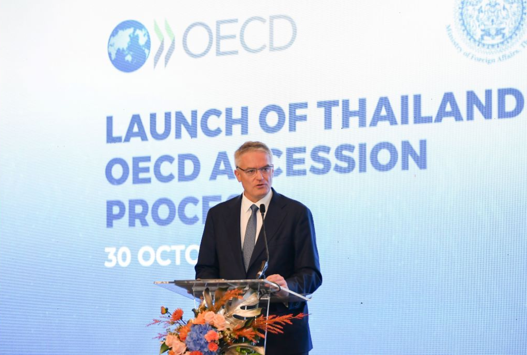 เลขาธิการ OECD ตั้งตารอเป็นหุ้นส่วนกับไทย ชี้ช่วงเวลาประวัติศาสตร์มุ่งสู่ประเทศรายได้สูง
