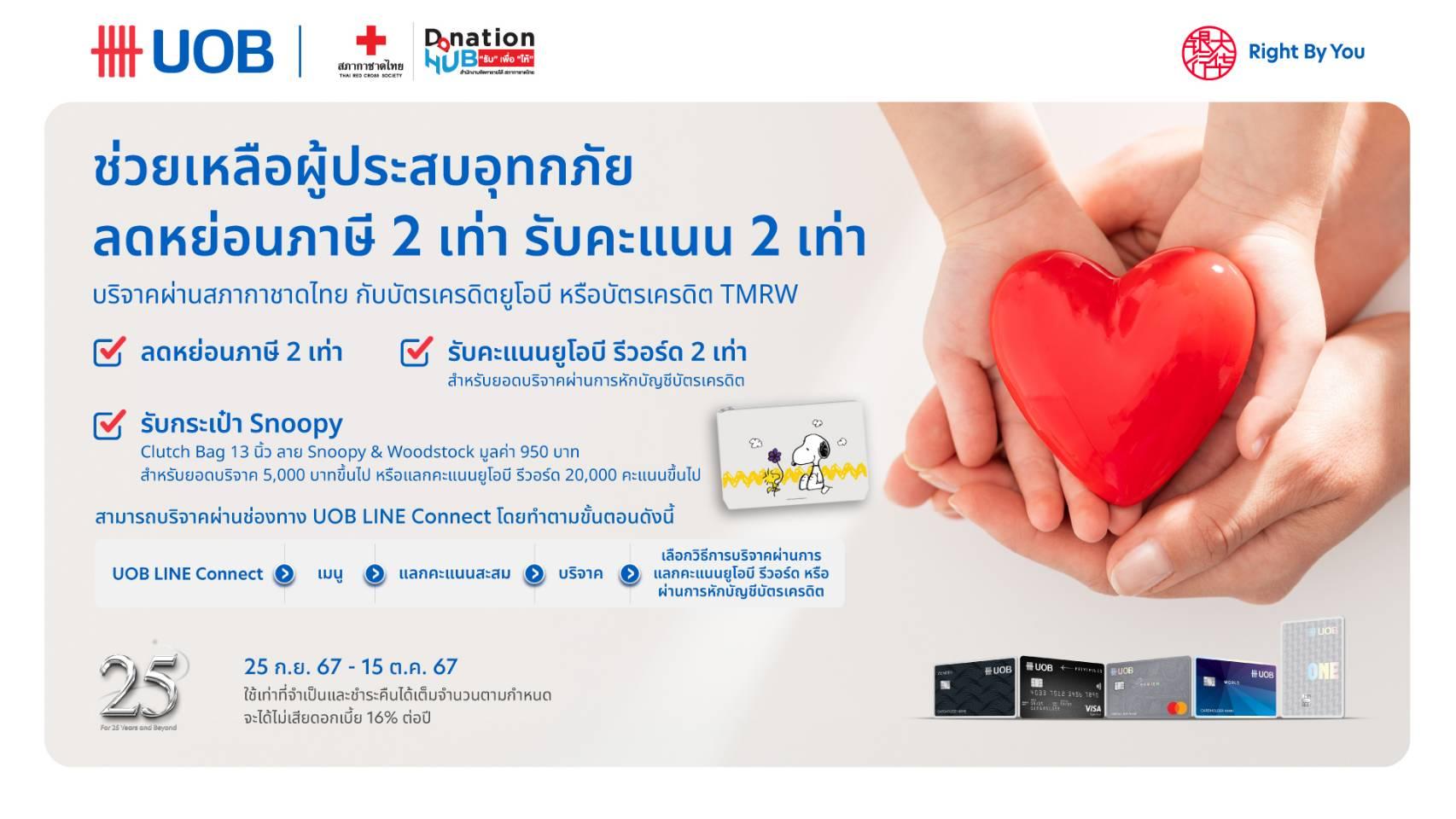 ยูโอบี ประเทศไทย ชวนคนไทยร่วมใจช่วยผู้ประสบภัยน้ำท่วมภาคเหนือ