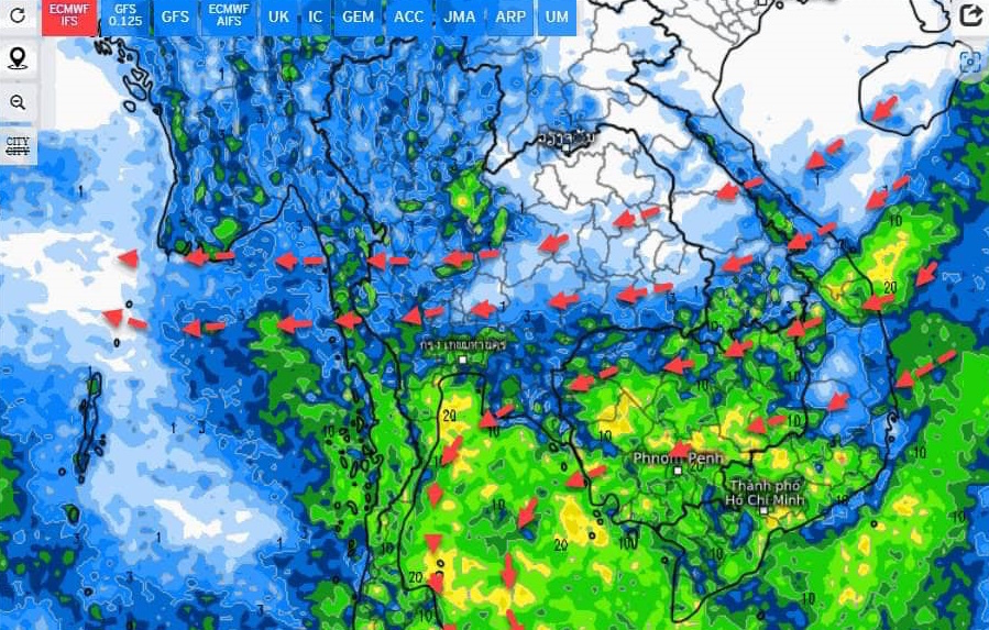กรมอุตุฯชี้ฝนลด ยกเว้น ‘ภาคใต้-ตะวันออก’ ยังตกหนัก 60-70% ของพื้นที่