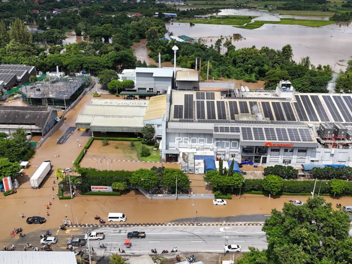ซันสวีท แจ้งปิดโรงงาน หลังน้ำป่าทะลักท่วมบริเวณโรงงาน อ.สันป่าตอง