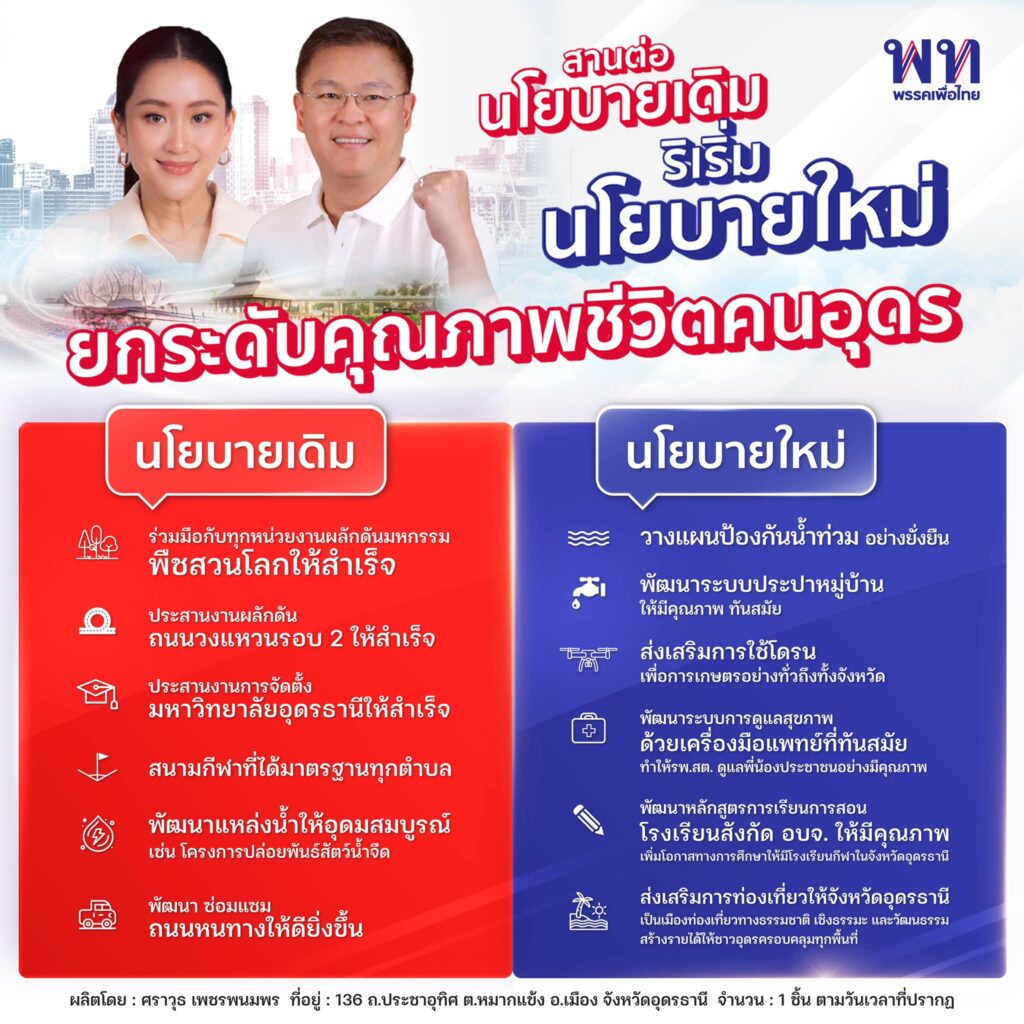 6 นโยบายเพื่อไทย อุดรธานี