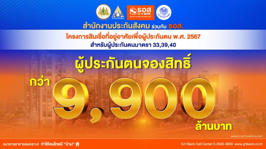 ผู้ประกันตนแห่จองสิทธิ์กู้บ้าน กว่า 9,900 ล้านบาท