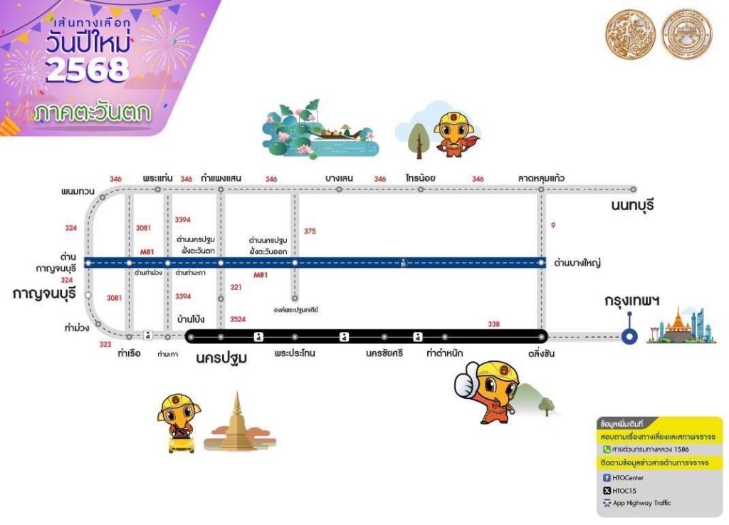 เส้นทางเลี่ยงรถติดภาคเหนือ ปีใหม่ 2568
