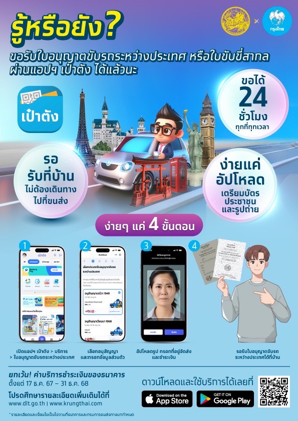 ใบขับขี่สากล ผ่านแอปฯ “เป๋าตัง”