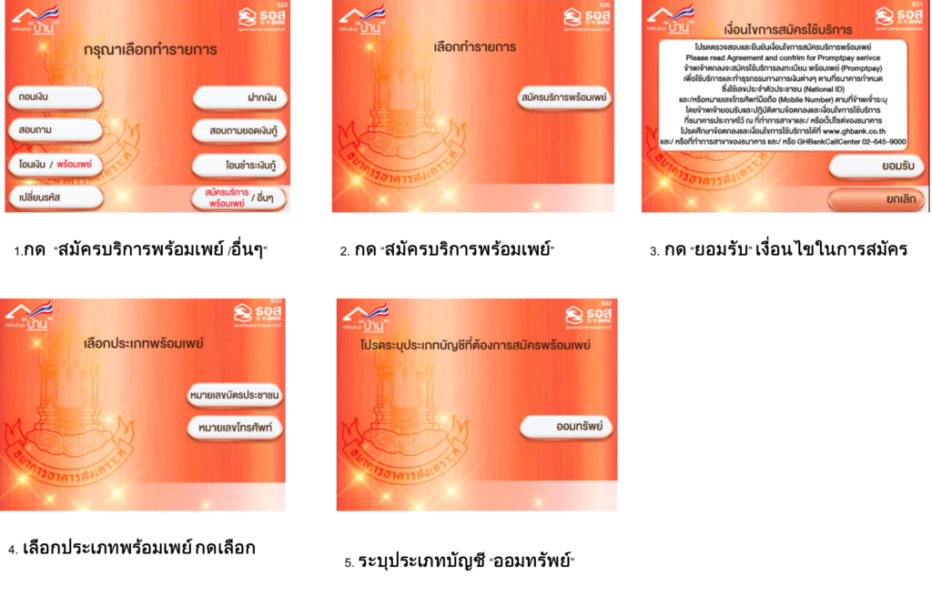 ขั้นตอนการสมัคร PromptPay ผ่านเครื่องบริการอัตโนมัติ