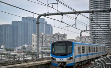 รถไฟฟ้าใต้ดินสายแรกของเวียดนามที่นครโฮจิมินห์ ภาพโดย Nhac NGUYEN / AFP