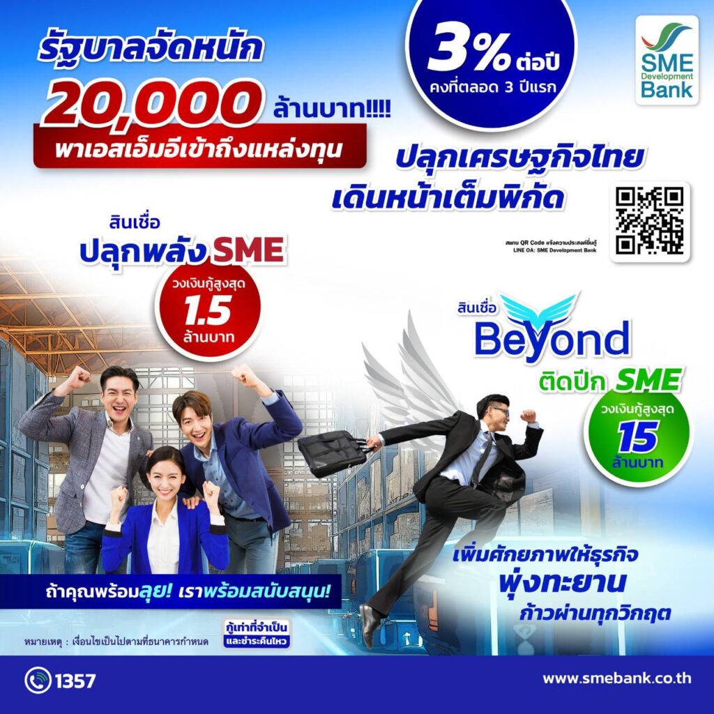 SME D Bank คิกออฟ 2 Soft Loan วงเงิน 2 หมื่นล้าน ดอกเบี้ย 3% คงที่ 3 ปี