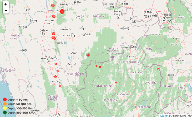 แผ่นดินไหว ล่าสุด กรมอุตุฯ สรุปเกิดอาฟเตอร์ช็อกแล้ว 271 ครั้ง