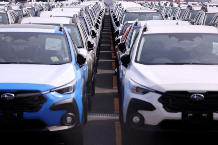 Japan Car รถยนต์ซูบารุประกอบใหม่ ที่ท่าเรือโยโกฮาม่า ภาพโดย REUTERS/Issei Kato