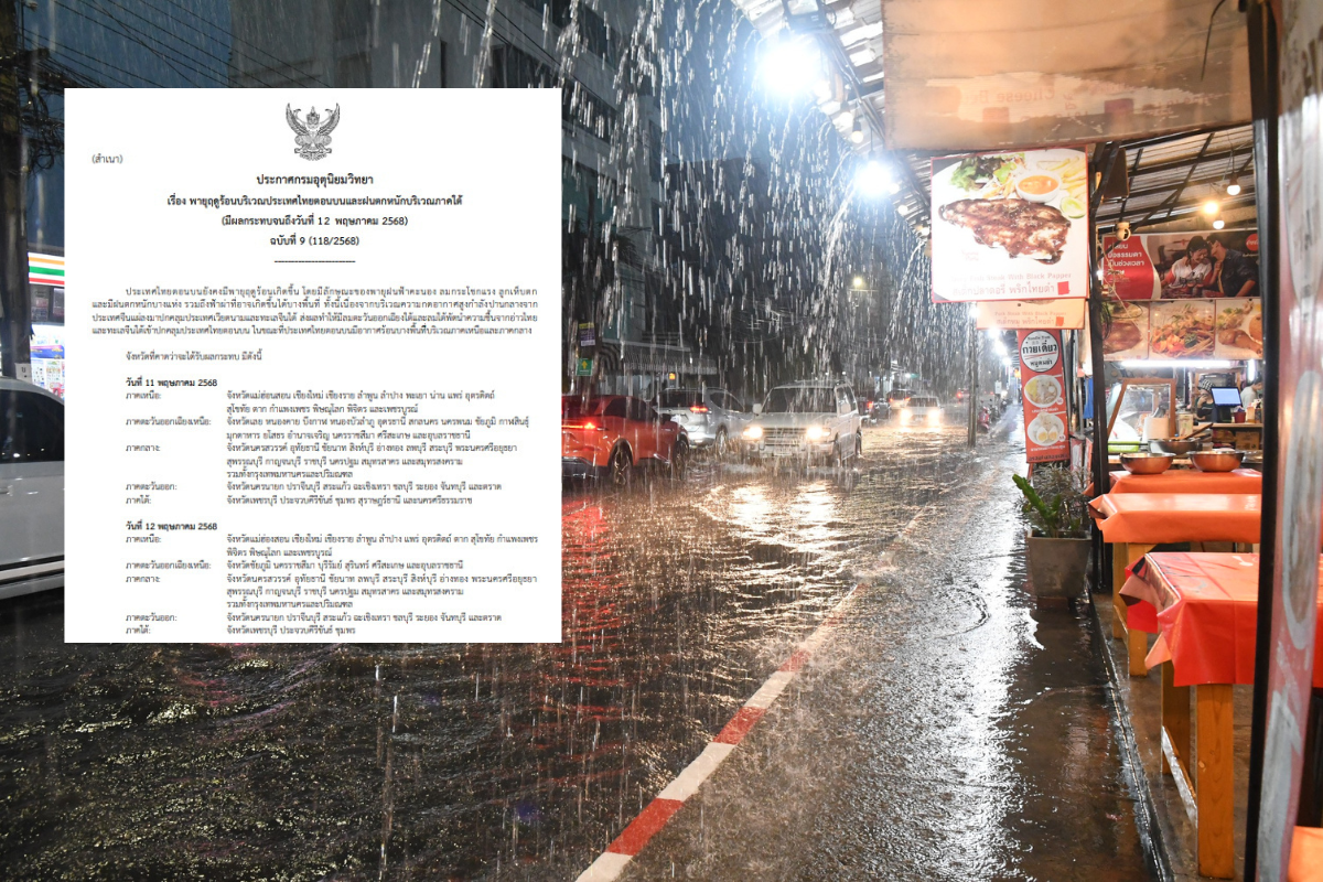 กรมอุตุฯเตือนฉบับที่ 9 ‘พายุฤดูร้อน’ กระทบ 60 จังหวัด รวมกทม.