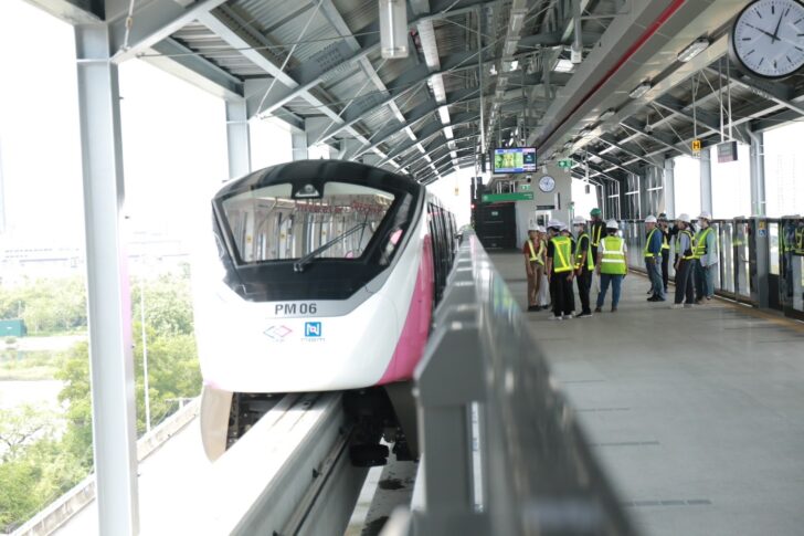 MRT Pink Line รถไฟฟ้าสายสีชมพู เมืองทองธานี MRT Pink Line รถไฟฟ้าสายสีชมพู เมืองทองธานี