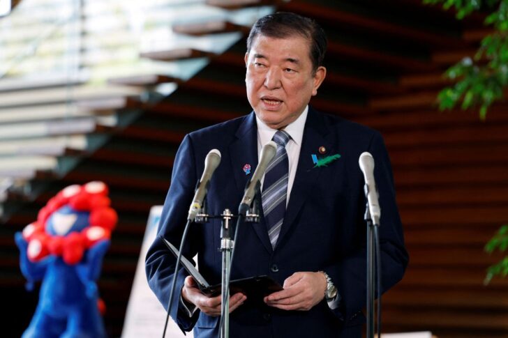 Japan ชิเงรุ อิชิบะ นายกรัฐมนตรีญี่ปุ่น ภาพโดย FRANCK ROBICHON/Pool via REUTERS