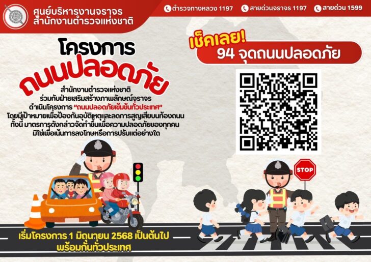 เช็กถนน 94 จุด บังคับใช้กฎหมาย ไม่สวมหมวกกันน็อค ปรับ 2,000 บาท