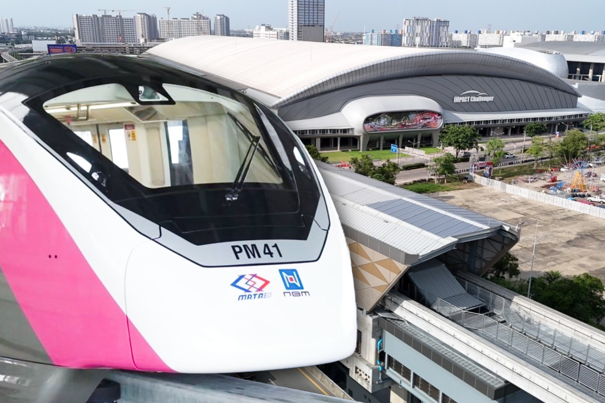 รถไฟฟ้าสายสีชมพู เข้าอิมแพ็ค ผู้โดยสารช่วงทดลอง ทะลุ 2 แสนคน