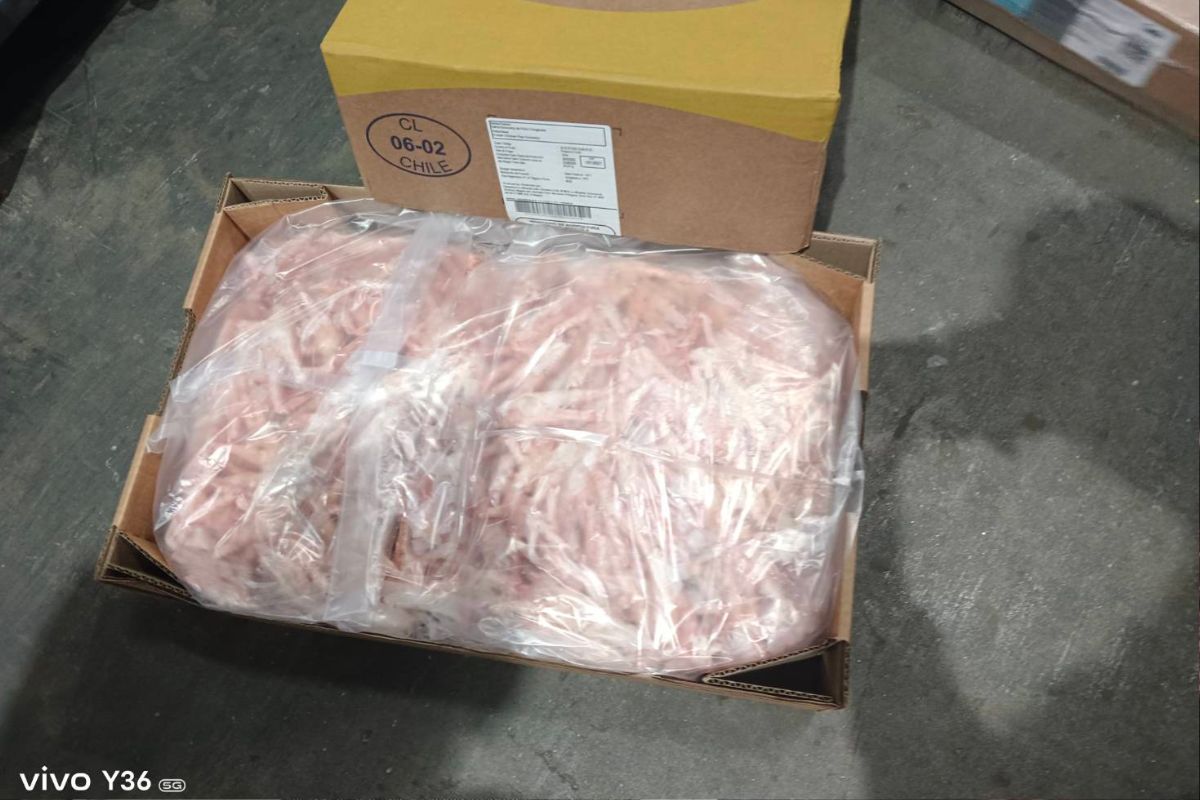 จับขาไก่เถื่อนกว่า 346 ตัน ลอบนำเข้าเก็บห้องเย็นสมุทรสาคร