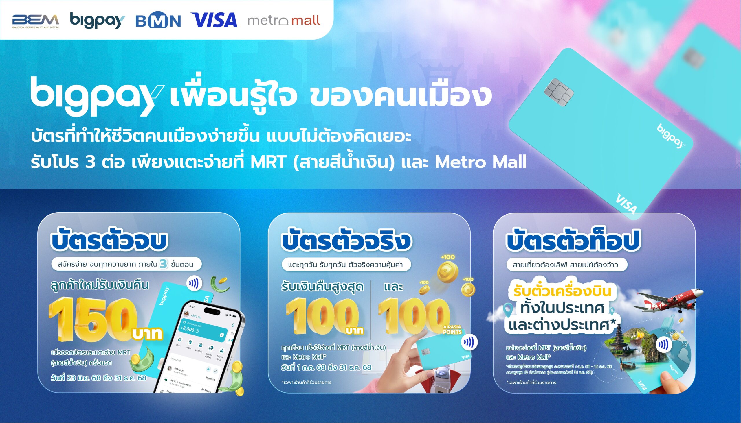 “BigPay – BEM” เปิดแคมเปญ ‘แตะจ่ายสุดคุ้ม’ ดัน EMV บน MRT สายสีน้ำเงิน