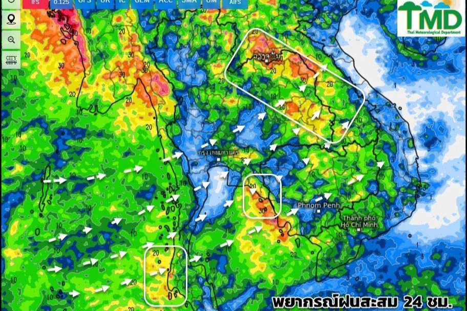 กรมอุตุฯเตือนฉบับ 12 พายุ “ดานัส” ดึงมรสุมแรงขึ้น ฝนตกหนัก 60-70%