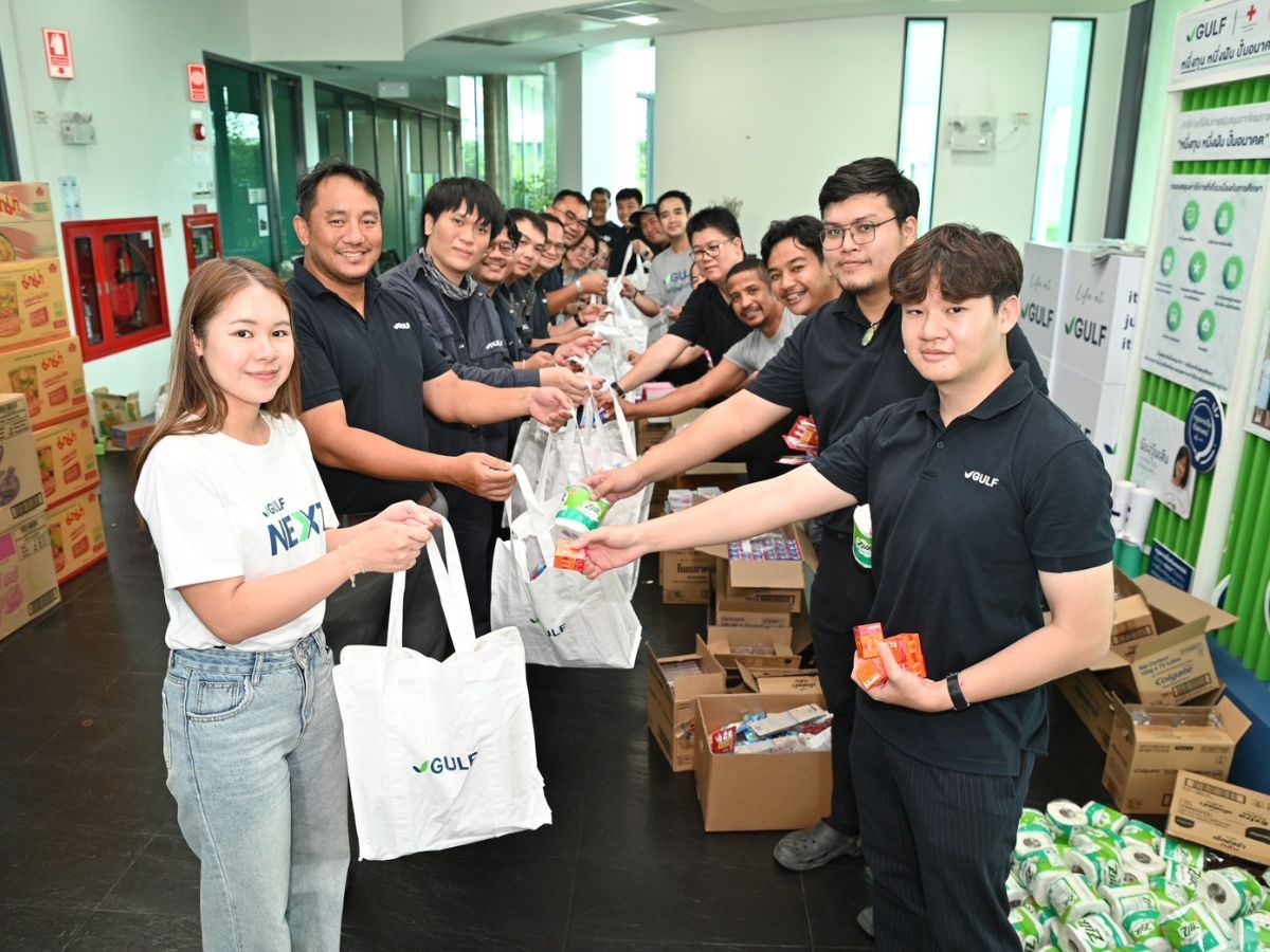 GULF ระดมทีม ‘กัลฟ์อาสา’ แพ็คถุงยังชีพ ส่งกำลังใจพื้นที่ชายแดนไทย – กัมพูชา