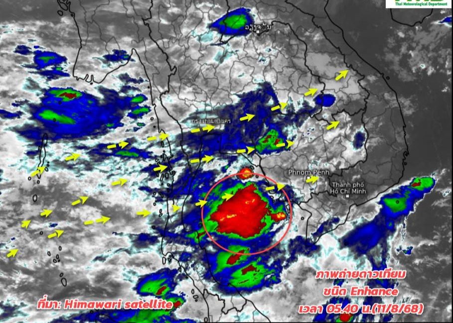 กรมอุตุนิยมวิทยา วันนี้ เตือน 24 ชม.ข้างหน้า “เหนือ-ใต้-อีสาน-ตอ.” ฝนตกหนัก