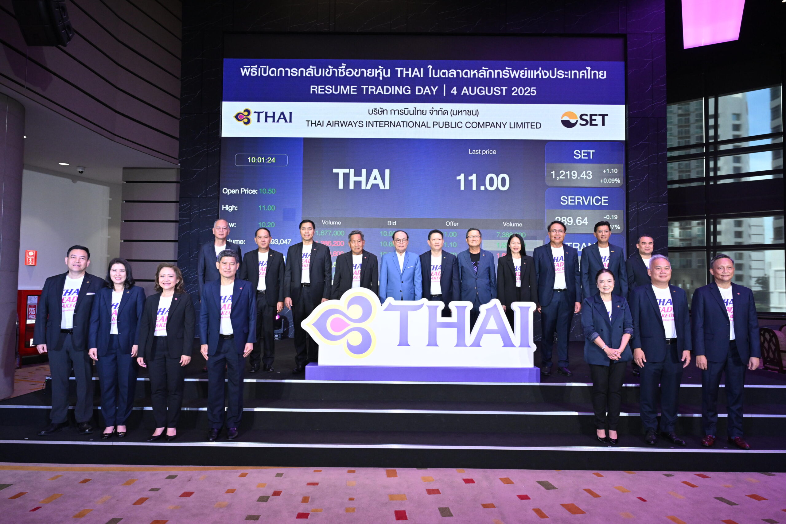THAI คัมแบ็ก เปิดเทรดวันแรกพุ่ง 134% มูลค่าตลาดเฉียด 3 แสนล้าน