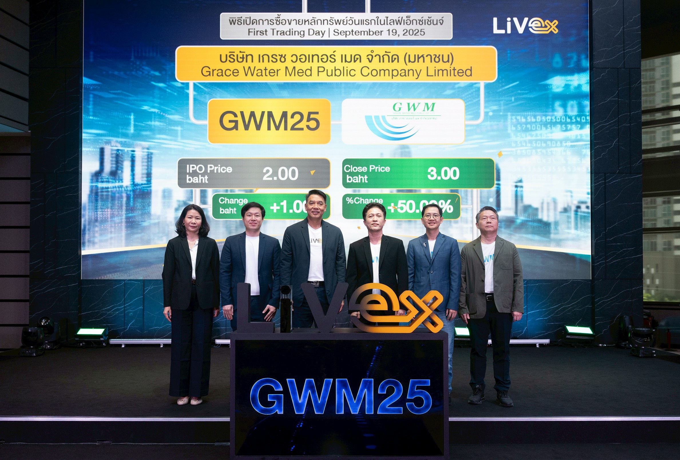 GWM25 เปิดเทรดใน LiVEx วันแรกพุ่ง 50% จากราคา IPO ขึ้นแตะ 3 บาท