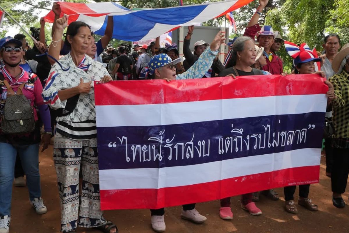 คนไทยรวมตัวบ้านหนองจาน แสดงสัญลักษณ์-จี้รัฐทวงคืนพื้นที่โดยเร็ว