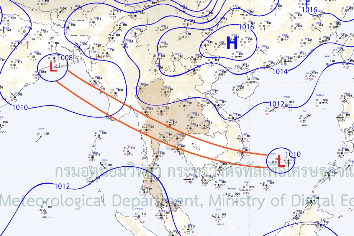 กรมอุตุฯเตือน ร่องมรสุมผ่าภาคกลาง ฝนตกหนักอีกช่วง 9-14 ต.ค.นี้