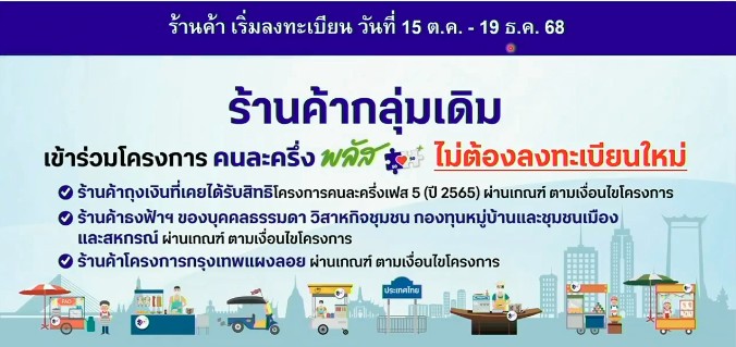คนละครึ่งพลัส ร้านค้าลงทะเบียน