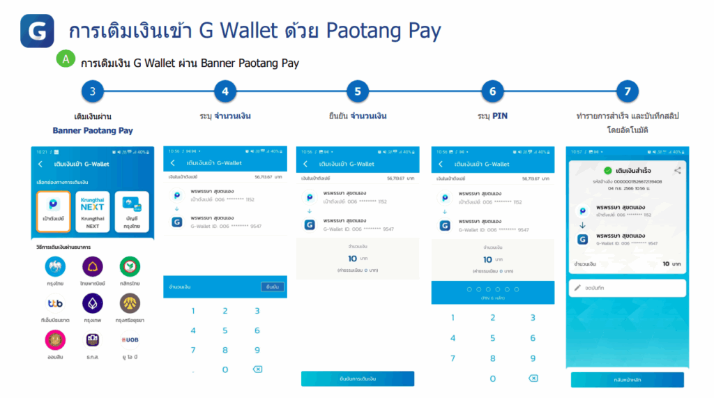คนละครึ่ง-การเติมเงินเข้า G Wallet ด้วยเป๋าตัง