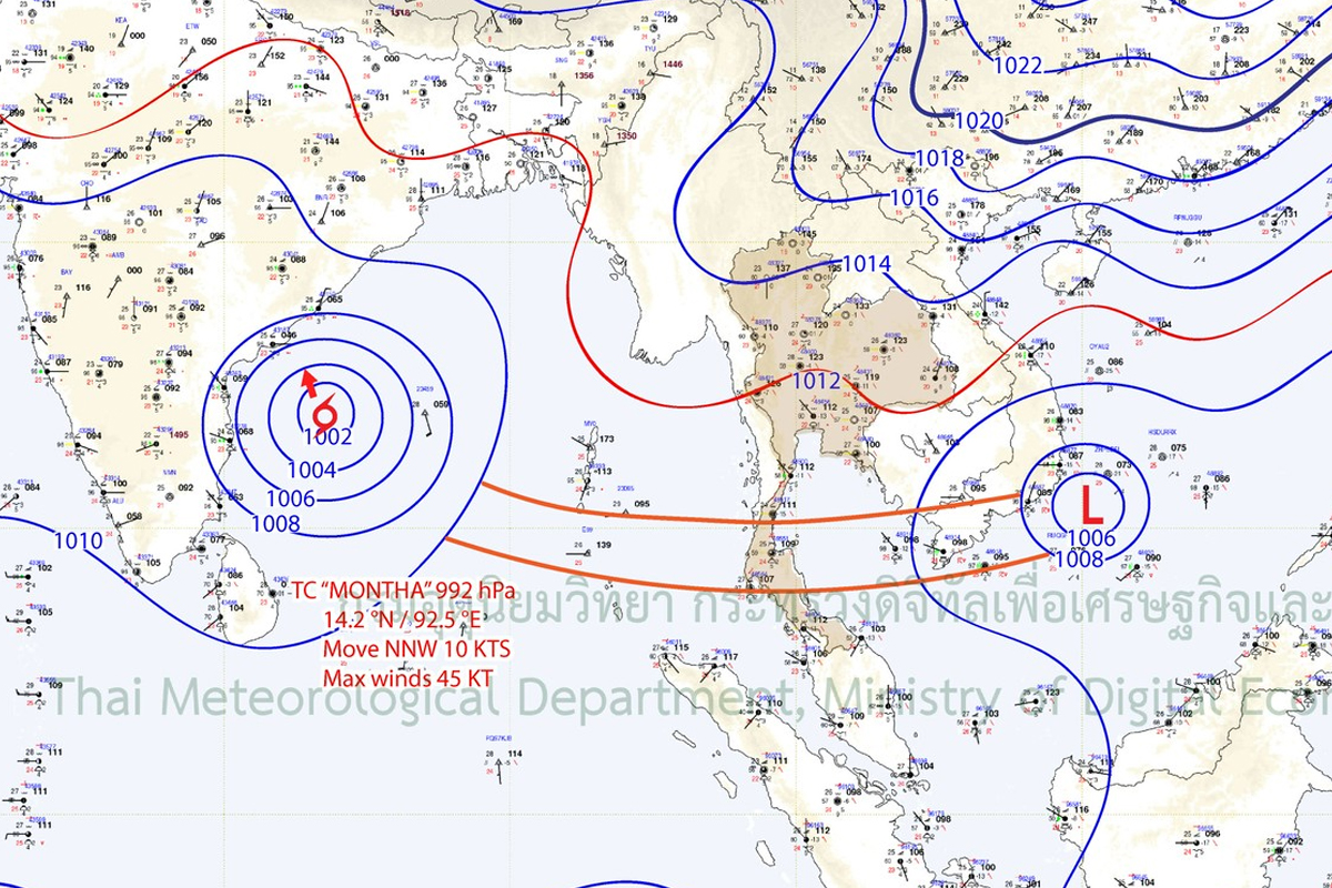 กรมอุตุฯเตือน “อากาศแปรปรวน-ฝนตกหนัก” 29 ต.ค.-2 พ.ย.นี้ จับตาพายุ MONTHA