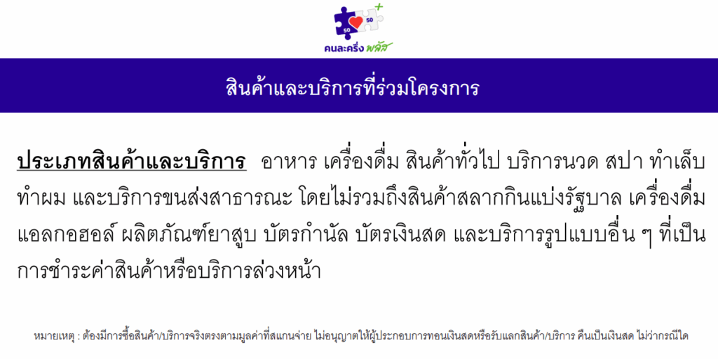 คนละครึ่งพลัส-สินค้าที่ร่วมโครงการ