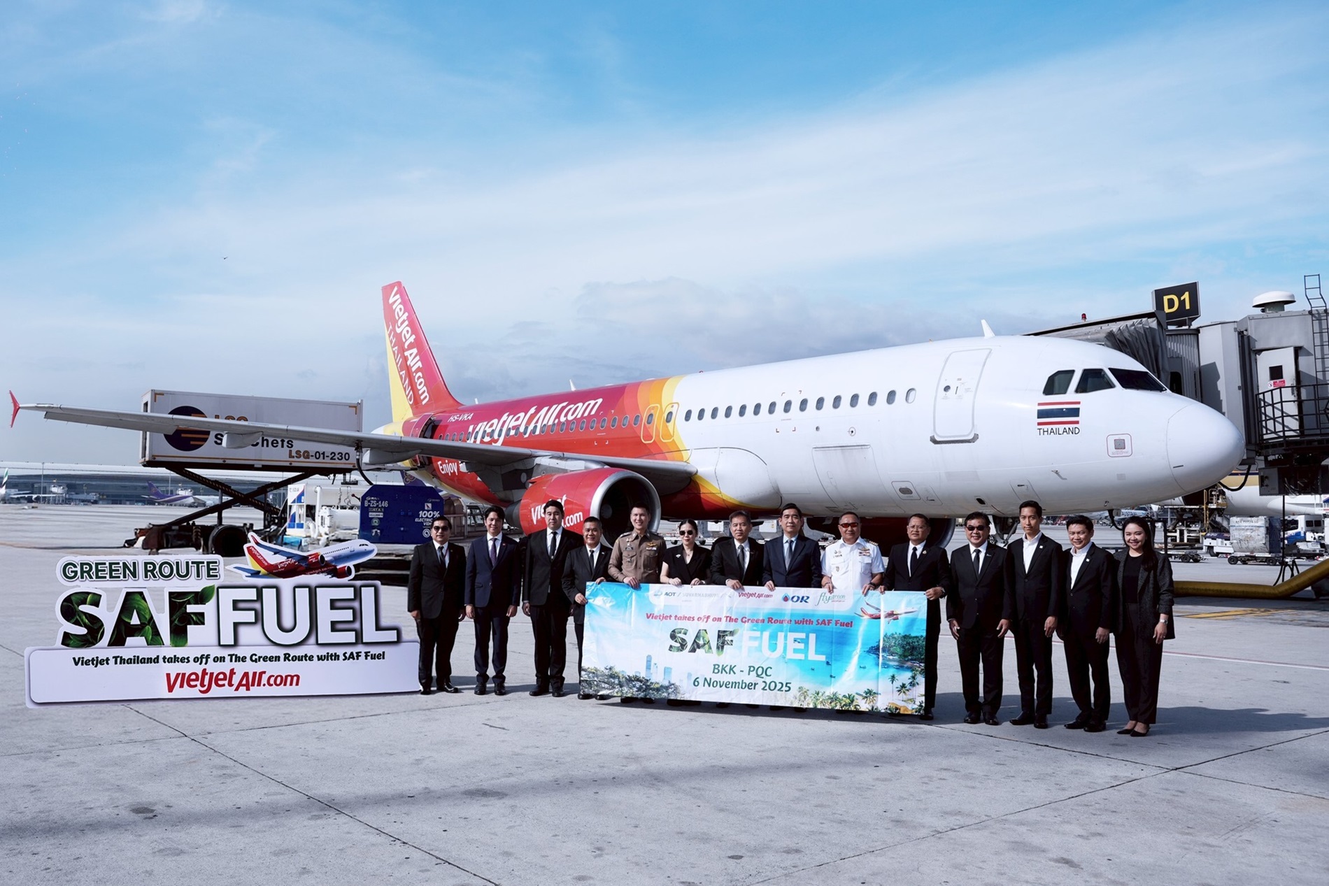 เวียตเจ็ท สานต่อ “Fly Green” ใช้น้ำมัน SAF ลดคาร์บอนไฟล์ทบินกรุงเทพฯ–ฟูโกว๊ก