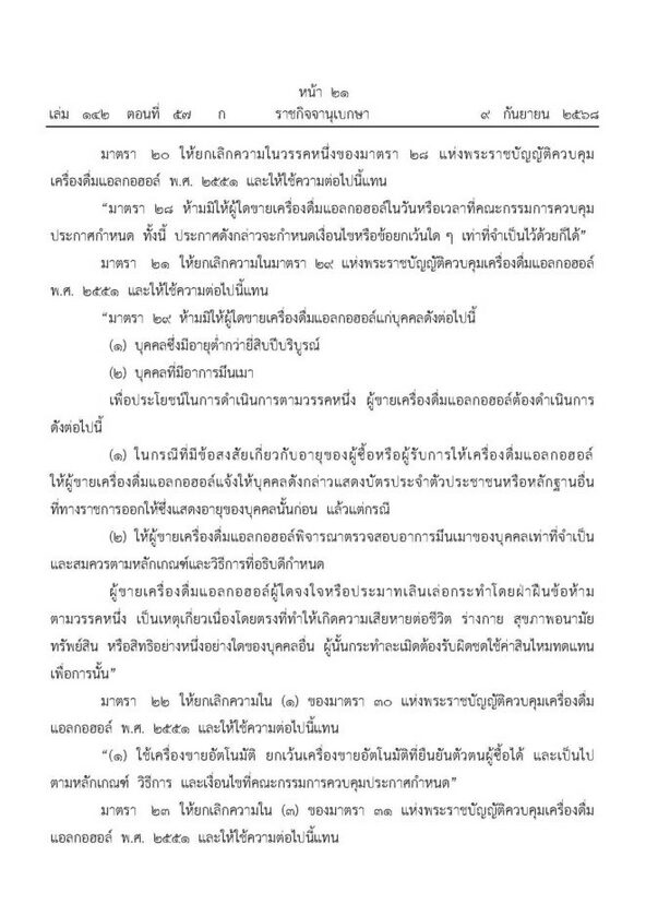 เปิดกฎหมายใหม่ ร้านเหล้า-เบียร์ขายให้คนเมา ผิดทั้งแพ่ง-อาญา