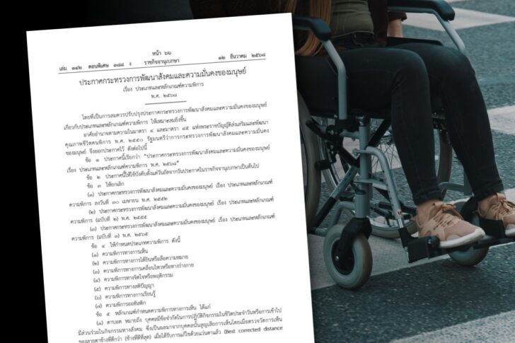 .กระทรวง พม. ประกาศเกณฑ์ความพิการฉบับใหม่ มีผลบังคับใช้แล้ว.