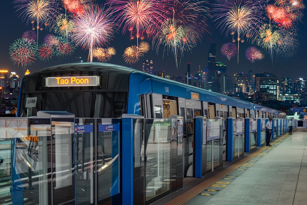 ปีใหม่ 2569 เช็กเวลาเปิด-ปิดรถไฟฟ้า คืนเคานต์ดาวน์ เปิดถึงกี่โมง