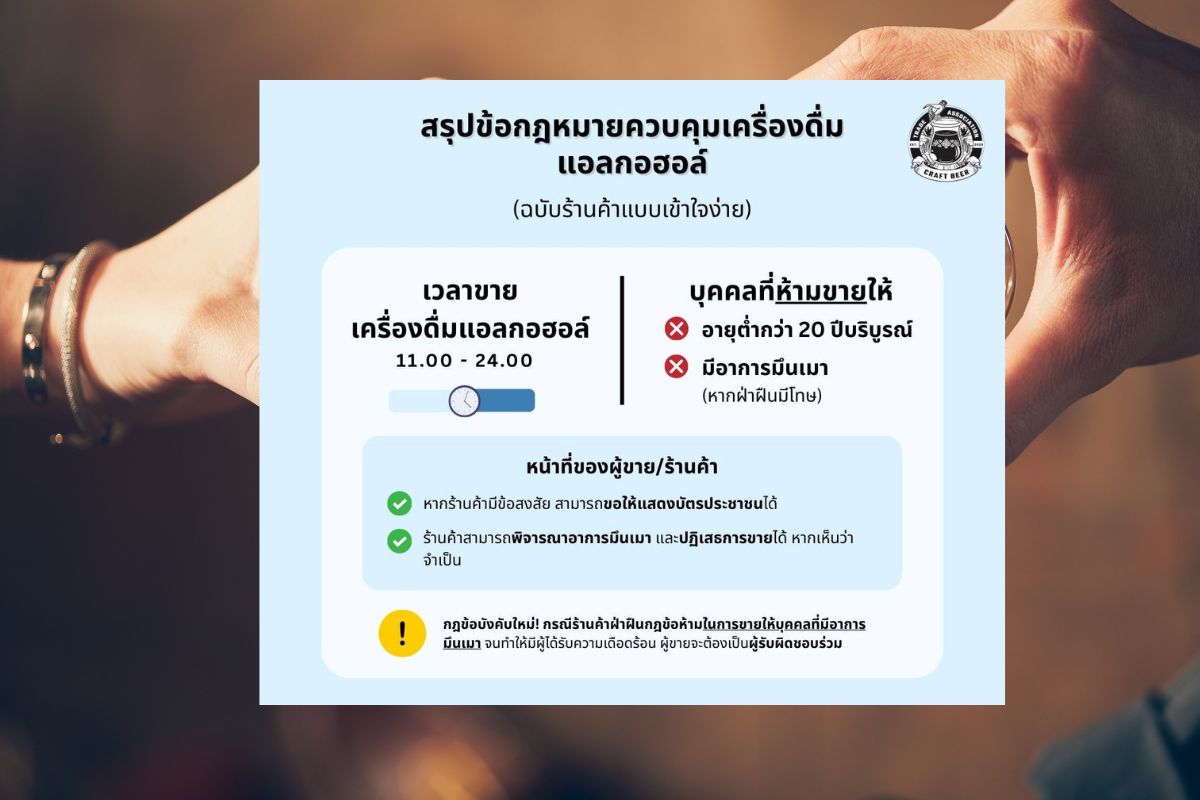 เปิดกฎหมายใหม่ ร้านเหล้า-เบียร์ขายให้คนเมา ผิดทั้งแพ่ง-อาญา