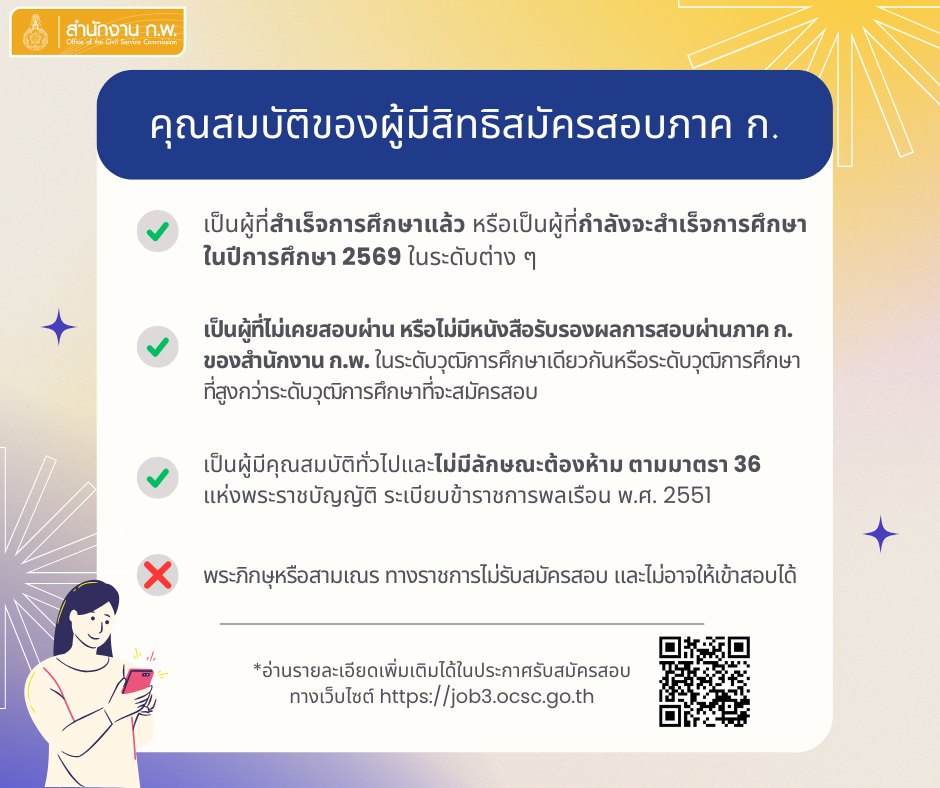 สมัครสอบ ก.พ. 69 Paper & Pencil