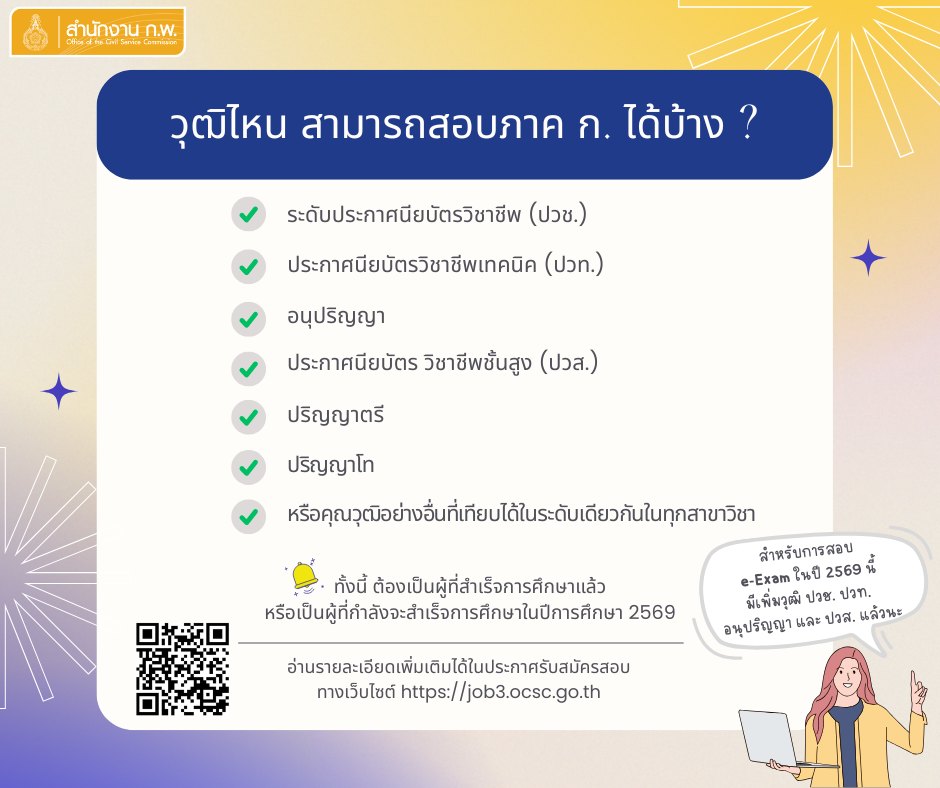 สมัครสอบ ก.พ. 69 Paper & Pencil