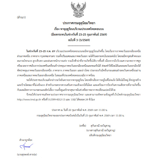 ประกาศตือนพายุฤดูร้อน