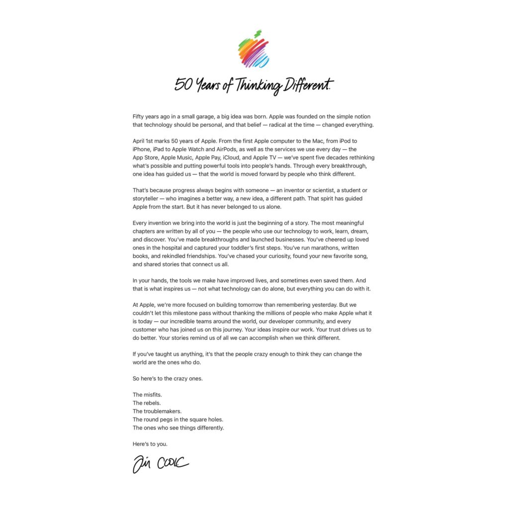 Apple ครบรอบ 50 ปี