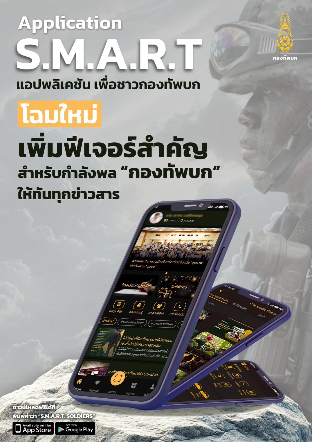 กองทัพบกผุดแอพ S.M.A.R.T. SOLDIERS สายตรงร้องเรียนแบบครบ จบ ทุกเรื่อง