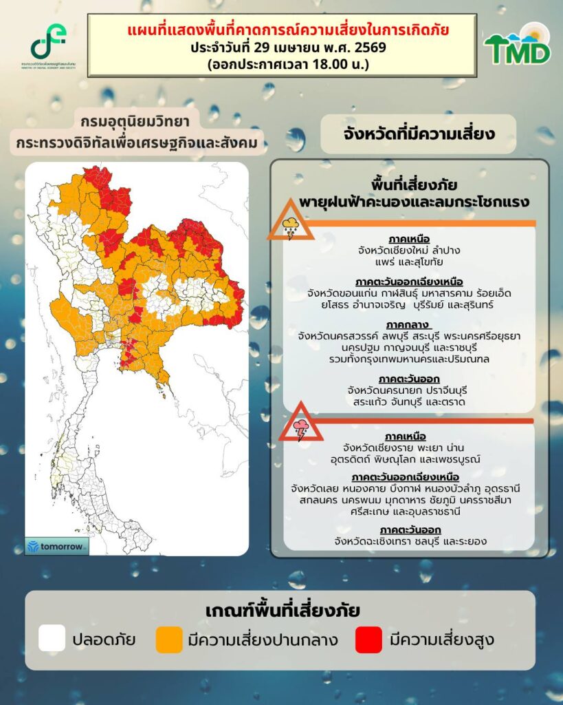 พื้นที่เสี่ยงภัย พายุฤดูร้อน