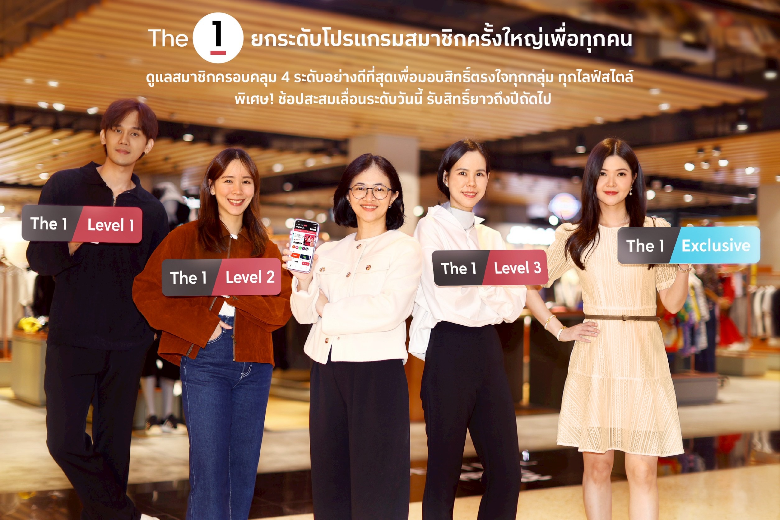 The 1 ยกระดับโปรแกรมสมาชิกครั้งใหญ่เพื่อทุกคน ดูแลสมาชิกครอบคลุม 4 ระดับอย่างดีที่สุด