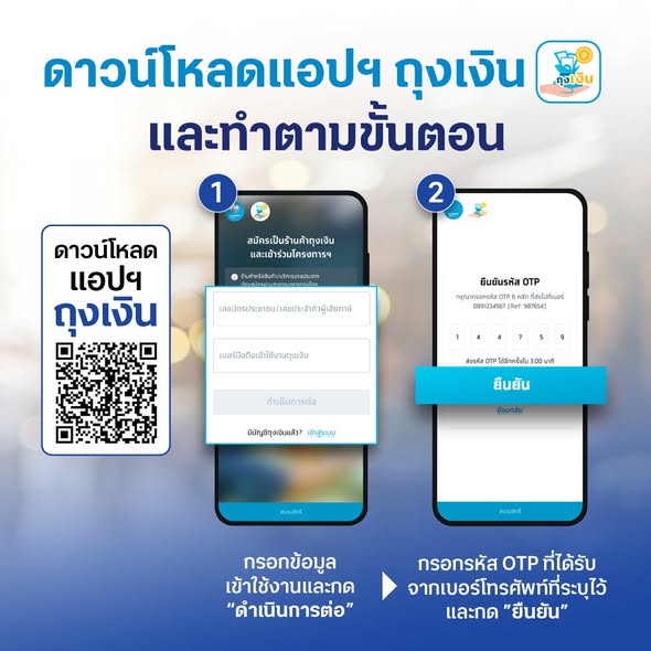 ขั้นตอนลงทะเบียน-สมัครร้านค้า ผ่านแอปฯ ถุงเงิน