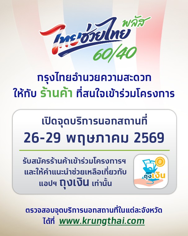 กรุงไทย ไทยช่วยไทยพลัส ลงทะเบียนร้านค้า