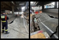 ถนนทรุด แยกไฟฉาย